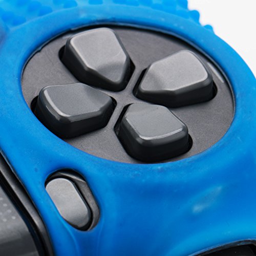 Pandaren® TACHONADO de silicona Fundas protectores de piel antideslizante para el PS4 Mando x 1 (camuflaje azul) + FPS PRO thumb grip x 8