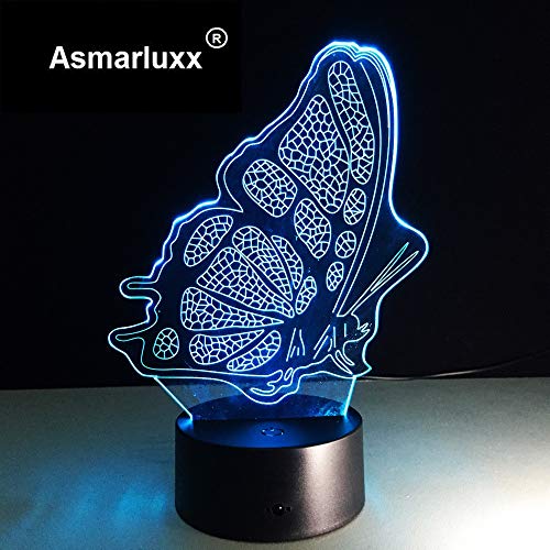 Panel de acrílico con luz Nocturna de Mariposa con Interruptor táctil Hermosas Luces de atmósfera cambiantes Multicolores Mejor decoración de iluminación