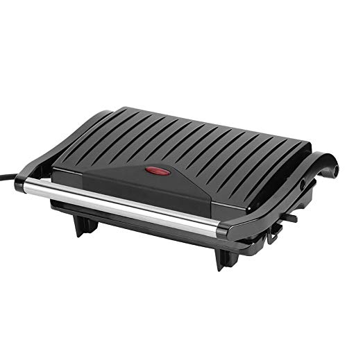 Panini Press Grill Sandwich Maker 2 rebanadas Placa recubierta antiadherente de doble cara, compacta y portátil, superficie de acero inoxidable para adaptarse a cualquier tipo o tamaño de alimentos