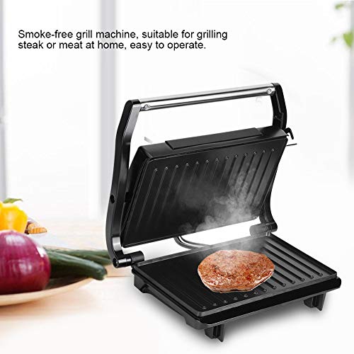 Panini Press Grill Sandwich Maker 2 rebanadas Placa recubierta antiadherente de doble cara, compacta y portátil, superficie de acero inoxidable para adaptarse a cualquier tipo o tamaño de alimentos