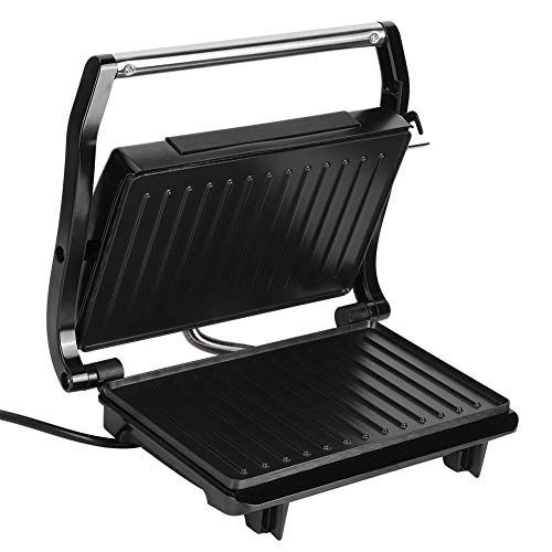 Panini Press Grill Sandwich Maker 2 rebanadas Placa recubierta antiadherente de doble cara, compacta y portátil, superficie de acero inoxidable para adaptarse a cualquier tipo o tamaño de alimentos