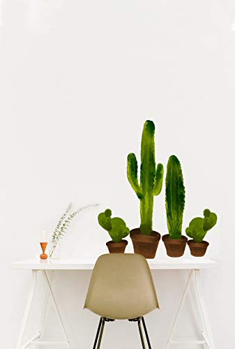 Panorama Pegatinas de Pared Pack de 12 Cactus - Vinilos Decorativos - Mural Adhesivo Pared - Pegatinas Pared - Vinilos Dormitorio - Pegatinas Cocina - Vinilos Adhesivos