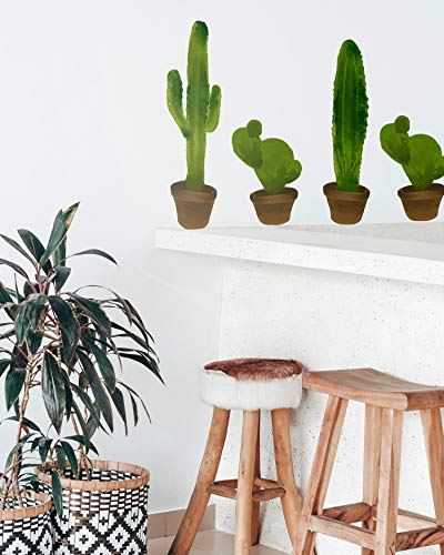 Panorama Pegatinas de Pared Pack de 12 Cactus - Vinilos Decorativos - Mural Adhesivo Pared - Pegatinas Pared - Vinilos Dormitorio - Pegatinas Cocina - Vinilos Adhesivos