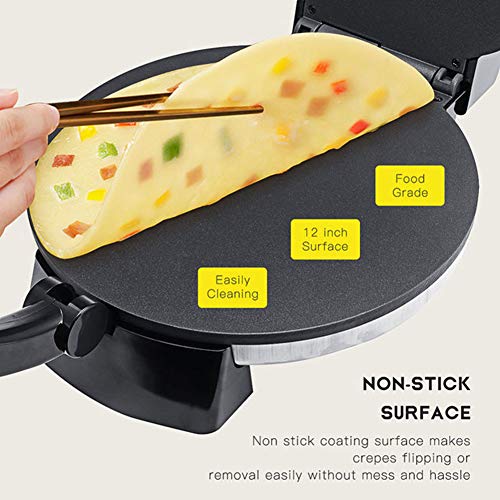 Panqueque Fabricante Francés Crêpe Máquina, Antiadherente De 12 Pulgadas Eléctrico Crepe Molde De Horno Panqueque Fabricante De La Estufa Parrilla Tortilla De Control De Temperatura Ajustable