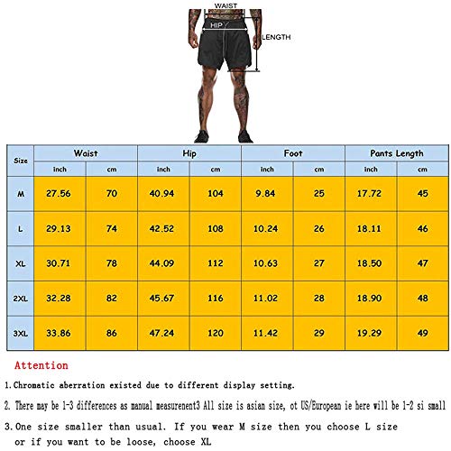 Pantalón Corto para Hombre,Pantalones Cortos Deportivos para Correr 2 en 1 con Compresión Interna y Bolsillo para Hombres (XXXL)