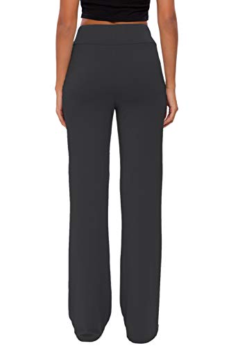 Pantalones De Yoga para Mujer con Bolsillos Cordón De Pierna Ancha Salón Recto Suelto Pantalones De Entrenamiento De Entrenamiento Pantalones De Chándal Casuales Activos (Negro, M)