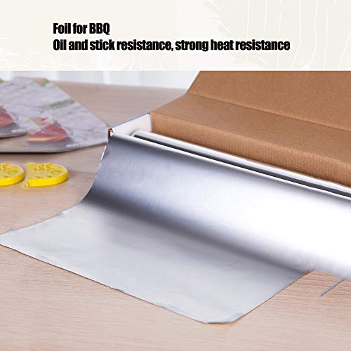 Papel De Aluminio Para Barbacoa,desechable Bandejade Aluminio Para Barbacoa,rollo Papel Plata,Resistente Al Aceite,Antiadherente,Resistente Al Calor,Adecuado Para Barbacoa,Envasado De Sándwich.