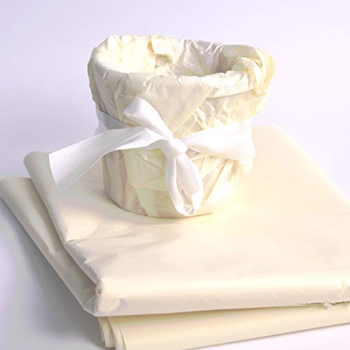 Papel de seda 50 cm x 75 cm, 17 g/m², color crema, 25 hojas