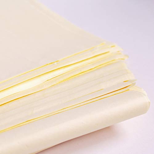 Papel de seda 50 cm x 75 cm, 17 g/m², color crema, 25 hojas