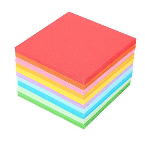 Papel Origami de Doble cara Color, Origami Papel Plegable 520 Hojas, Papel Cuadrado de Origami de 10 Colores Vivos para Manualidades, 7x7 cm, Mismo Color en Ambos Lados