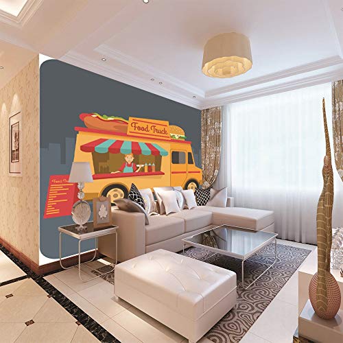 Papel Tapiz Autoadhesivo Óleo Murales Mural De La Pared 3D Foto Moderno Arte Imprimir Food Truck Home Decoration,300Cm(W) X210Cm(H)-6 Rayas