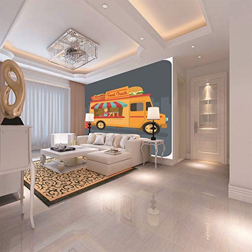 Papel Tapiz Autoadhesivo Óleo Murales Mural De La Pared 3D Foto Moderno Arte Imprimir Food Truck Home Decoration,300Cm(W) X210Cm(H)-6 Rayas
