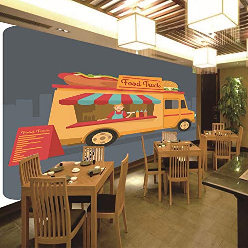 Papel Tapiz Autoadhesivo Óleo Murales Mural De La Pared 3D Foto Moderno Arte Imprimir Food Truck Home Decoration,300Cm(W) X210Cm(H)-6 Rayas