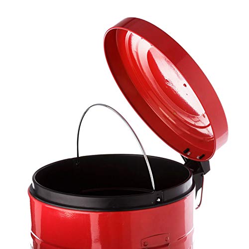 Papelera de 20 litros industrial roja de acero para cocina Iris - LOLAhome