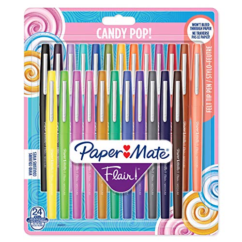 Paper Mate Flair Candy POP - Rotuladores, punta mediana, paquete de 24, colores surtidos