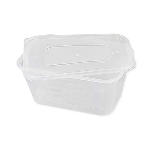 Paquete de 10 recipientes rectangulares de plástico para alimentos, con tapas, a prueba de fugas, sin BPA, aptos para microondas, frigorífico y congelador, reciclables, lavables, M-L