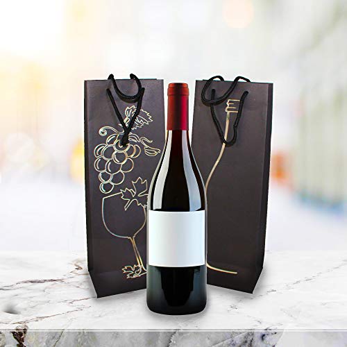 Paquete de 15 bolsas para vino premium, elegantes y elegantes bolsas para botellas de vino, papel resistente de con asas de cuerda resistentes