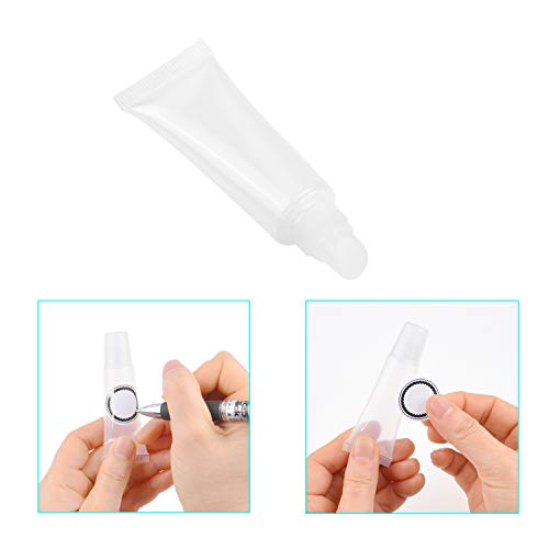 Paquete de 15 Tubos Vacíos y Transparentes de 8ml para Brillo de Labios Kare & Kind - Contenedores Rellenables para Cosméticos, Maquillaje, Brillo de Labios, Bálsamo Labial y Accesorios