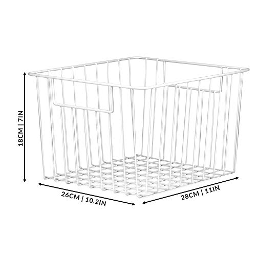 Paquete de 2 cestas de almacenamiento de malla | Contenedores de alambre organizador | Estantes de alambre multiusos | Dormitorio, cocina o baño | M&W