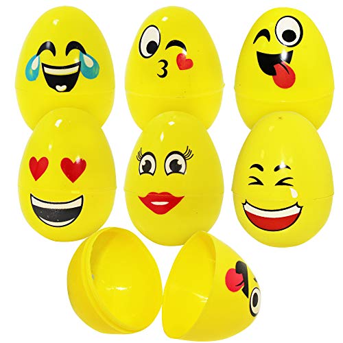 Paquete de 30 Huevos Emoji de Diseños Múltiples - Pueden abrirse y sellarse para Juguetes - Regalo Ideal para la Pascua, niños Fiesta de cumpleaños Juguetes de Relleno