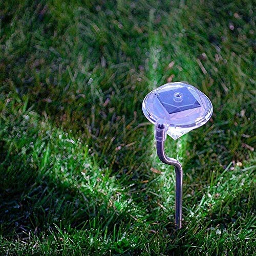 Paquete de 4 Luces solares de Diamante para césped con estaca de Acero Inoxidable, 1 LED, lámpara de Camino al Aire Libre, decoración de jardín, iluminación de Paisaje para Patio, Pasillo, Luces so