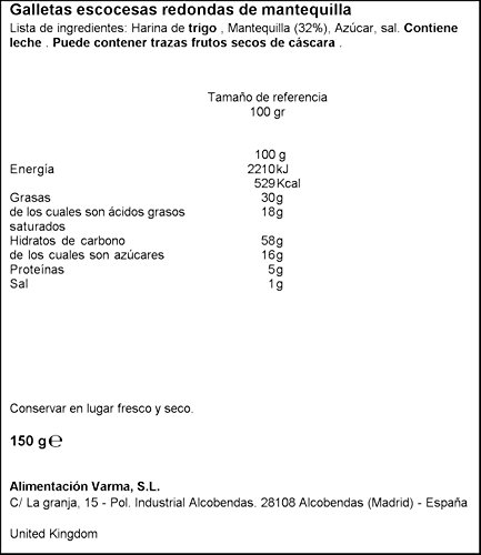 Paquete galletas escocesas shortbread rounds walkers 150 gr