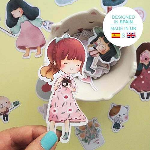 PARAES Die Cuts Scrapbooking - 73 piezas - Ephemera Scrapbook Colección CHIBI - figuras recortadas - Scrapbooking Materiales