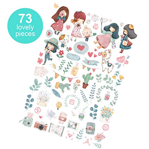 PARAES Die Cuts Scrapbooking - 73 piezas - Ephemera Scrapbook Colección CHIBI - figuras recortadas - Scrapbooking Materiales