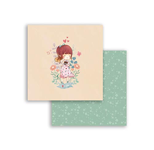 PARAES Papel Scrapbooking 30x30-12 hojas a doble cara, 24 diseños - Colección CHIBI, Papel Scrapbook, Scrapbooking Papeles, Papel Scrap, Scrapbooking Materiales, Papeles Decorados,