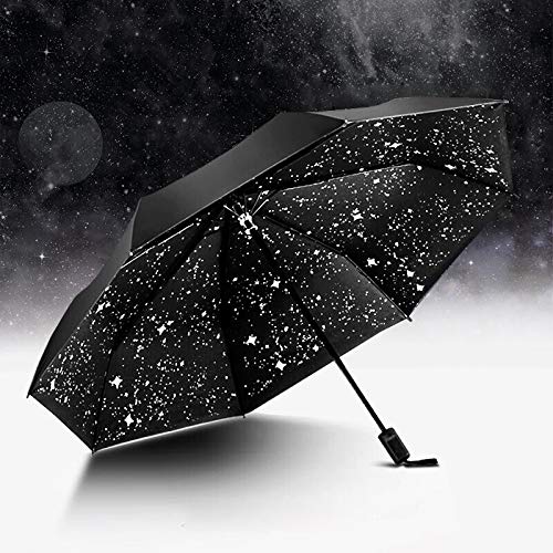 Paraguas Negro de Doble Capa para niña Al Aire Libre 3 Pliegues Flor Soleado y lluvioso Paraguas Parasol NiñosRain Gear - O