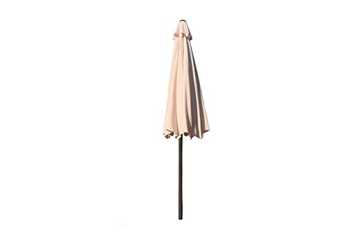 Parasol de Aluminio Beige con ventilación para terraza, Jardin de 300 cm 8 Varillas mastin Central de 48 mm (Beige)