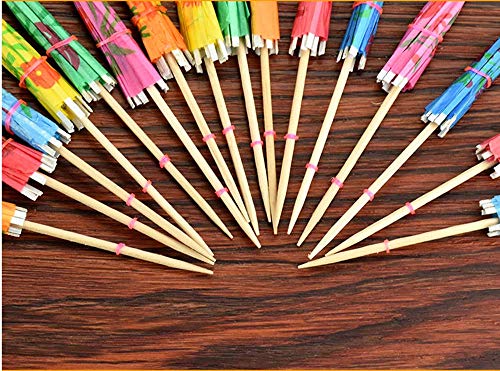 Parasoles de Papel Colorido,50 Piezas Toothpicks del Paraguas Bebida Paraguas de cóctel Sombrillas para Fiestas Fiestas Tropicales Playa