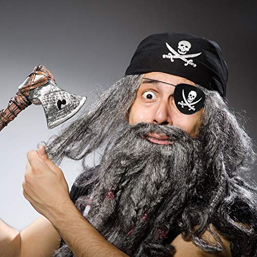 Parche de Ojo de Pirata de Fieltro Parche de Un Ojo de Capitán de Cráneo para Fiesta Temática de Pirata Halloween Navidad (48 Piezas)