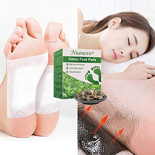 Parches Detox para Pies, Parches para Pies, 100% Naturales Ajenjo Detox Foot Pads, Parches Pies Desintoxicantes, Alivio del Dolor, Eliminan Toxinas Cuerpo Mejoran Sueño, Anti-Estres, 20PC