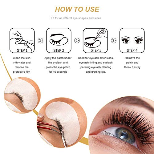 Parches para Pestañas, Aikvigss 50 Pares Parches Extensiones de Pestañas Almohadillas de Gel para Ojos Under Eye Gel Pads Parches Ojos Pestañas para Pro Salon Extensión Individual de Pestañas