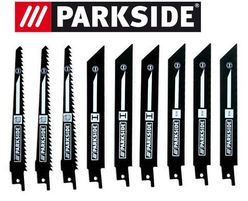 Parkside Juego 9 pieza hojas de sierra para sierra de sable pssa 18 A1 – Lidl Ian 104447 3 x Madera, 3 x metal, 3 x bimetal