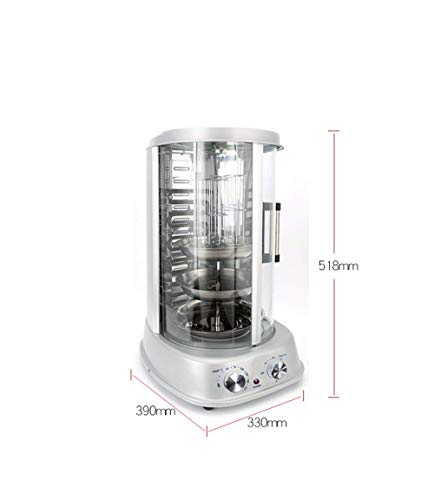 Parrilla vertical profesional 4 en 1 Parrilla vertical Energía eléctrica 1500 W, rotación 360 °, artículos lavables a máquina Parrilla vertical giratoria para la preparación casera de kebab döner