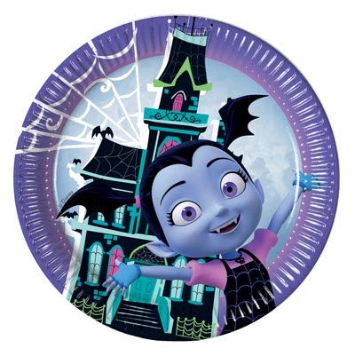 Party Store Web by Casa Dolce Casa Vampirina - Juego de vajilla para fiesta - Kit n° 12 CDC (16 platos, 23 cm, 16 vasos, 20 servilletas)