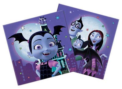 Party Store Web by Casa Dolce Casa Vampirina - Juego de vajilla para fiesta - Kit n° 12 CDC (16 platos, 23 cm, 16 vasos, 20 servilletas)