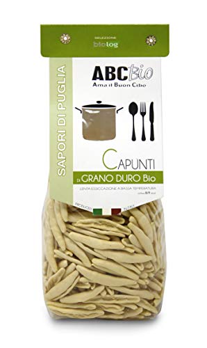 Pasta Italiana Capunti con sémola de Trigo Duro ecológica - 500 gr (Paquete de 12 Piezas)