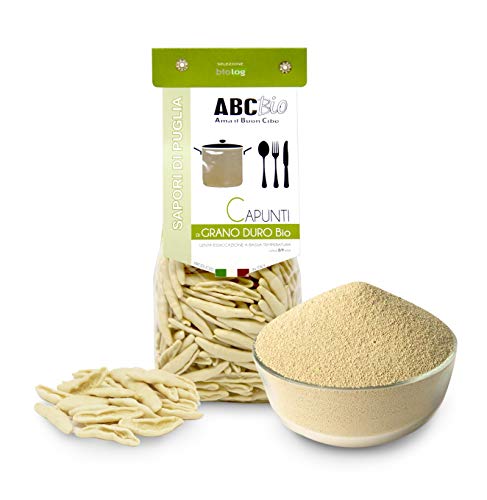 Pasta Italiana Capunti con sémola de Trigo Duro ecológica - 500 gr (Paquete de 12 Piezas)