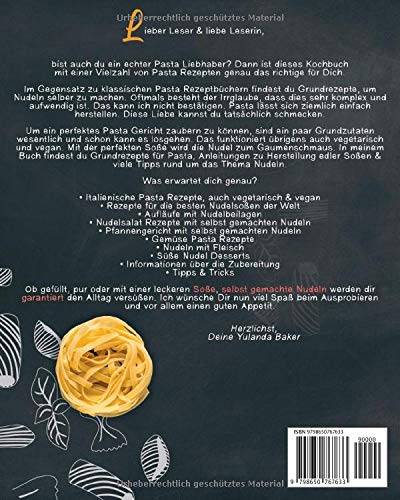 Pasta Originale! Leicht & Lecker: Ital. Pasta Kochbuch inkl. Soßen Rezepte zum selbst machen, Küche für Anfänger mit Grundrezepte: Tagliatelle, Ravioli, Ital. Nudelteig, Spaghetti Tradizionale