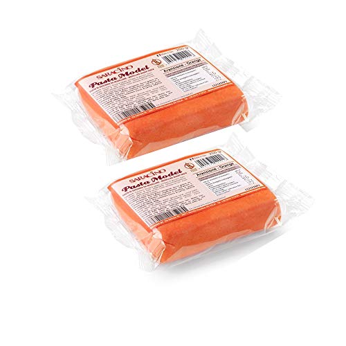 Pasta para modelar Saracino – Empacada por Art of Cake Modelelling Pasta Naranja – 500 g (2 paquetes de 250 g)