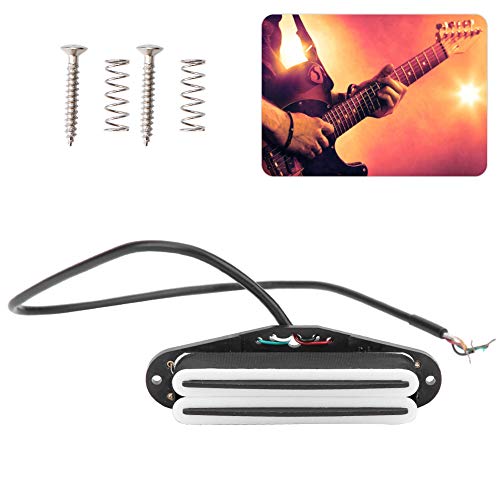 Pastilla para guitarra, pastilla de doble carril para guitarra eléctrica Accesorios para instrumentos musicales pequeños(Carril negro blanco)