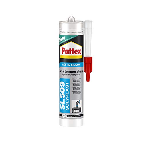 Pattex SL 509, silicona ácida para altas temperaturas, color rojo óxido 300ml