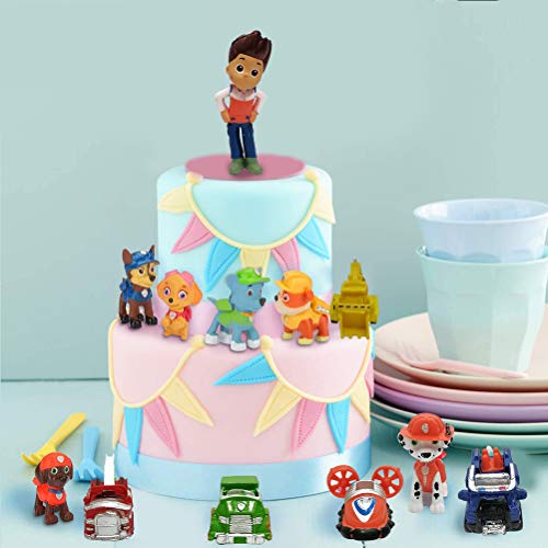 Paw Patrol Cake Topper Mini Juego de Figuras Niños Mini Juguetes Baby Shower Fiesta de cumpleaños Pastel Decoración Suministros 12 piezas