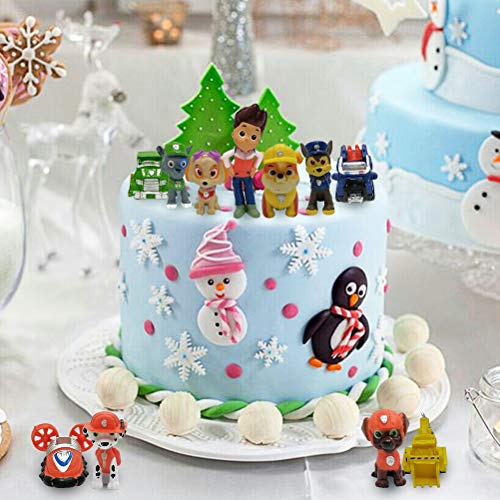 Paw Patrol Cake Topper Mini Juego de Figuras Niños Mini Juguetes Baby Shower Fiesta de cumpleaños Pastel Decoración Suministros 12 piezas