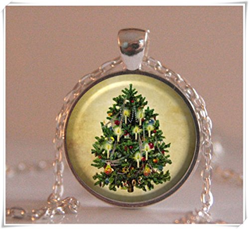 paystone Colgante de árbol de Navidad, joyería de Navidad, Collar con Colgante de árbol de Navidad