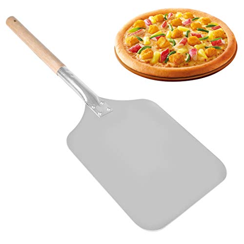 Peeling para pizza - 1 pieza Pro Pizza Pala Panqueques de panqueques Paleta con mango de madera a prueba de calor Accesorios prácticos para hornos de panadería, 9 * 11 pulgadas