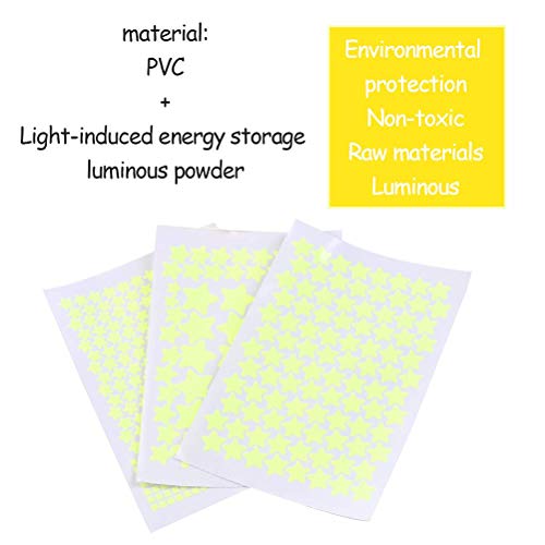 Pegatinas de Estrellas 3D Que Brillan en la Oscuridad, 452 Piezas de Pegatinas de Pared Pegatinas de Estrellas Luminosas Fluorescentes Que Brillan en la Oscuridad,